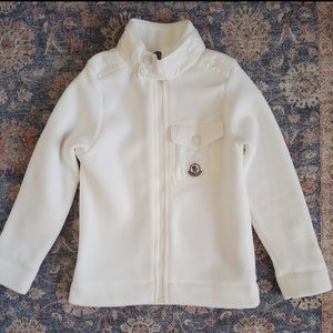 Moncler Kids Maglia Cardigan White Fleece Zippered Jacket Size 5Y
